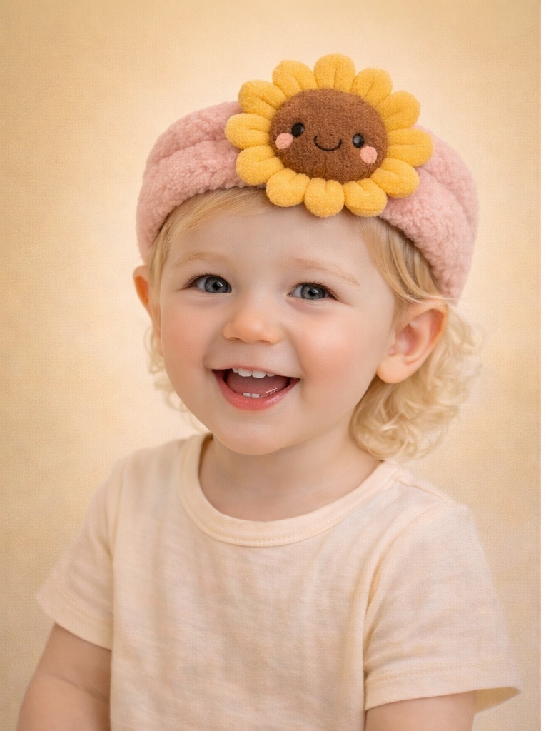 Sonnenblumen-Baby-Stirnband – fröhlich, weich und farbenfroh