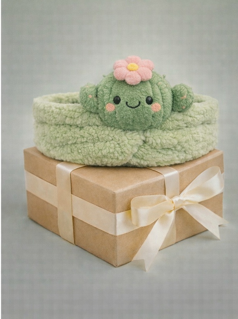 サボテンの花付きベビーヘアバンド – ふわふわ＆かわいいデザイン