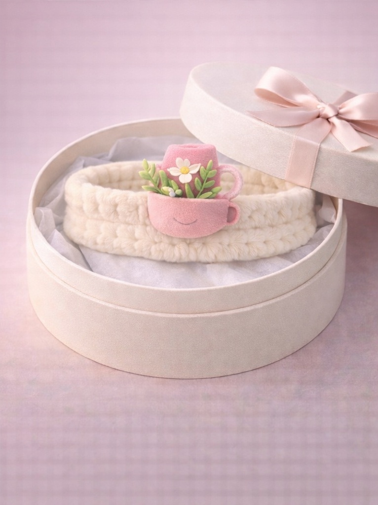 Diadema para bebé con taza rosa y flores – Suave, adorable y perfecta para regalo