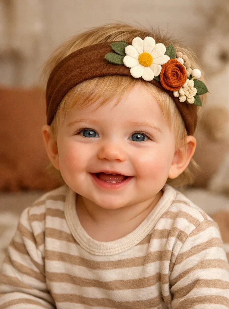 Colorful Floral Baby Headband – Soft, Adjustable, and Gift-Ready Design for Newborns