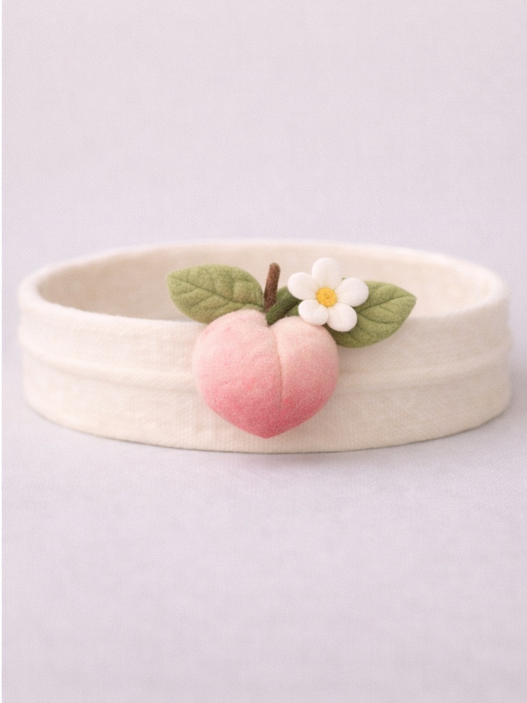 Peach Blossom Baby Headband – Elegant Handmade Felt Accessory for Baby Showers & Gifts