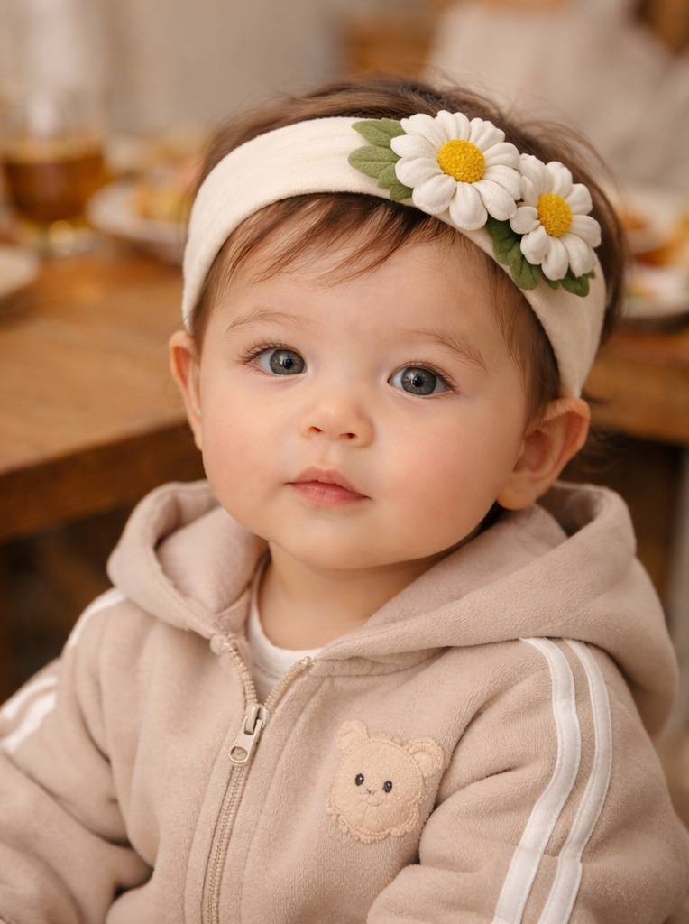 Floral Daisy Baby Headband – Charming Handmade Look for Eco Baby Brands