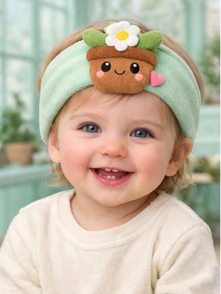 Cute Flower Pot Doll Baby Headband – Boutique Style Baby Hairband for Gift Shops