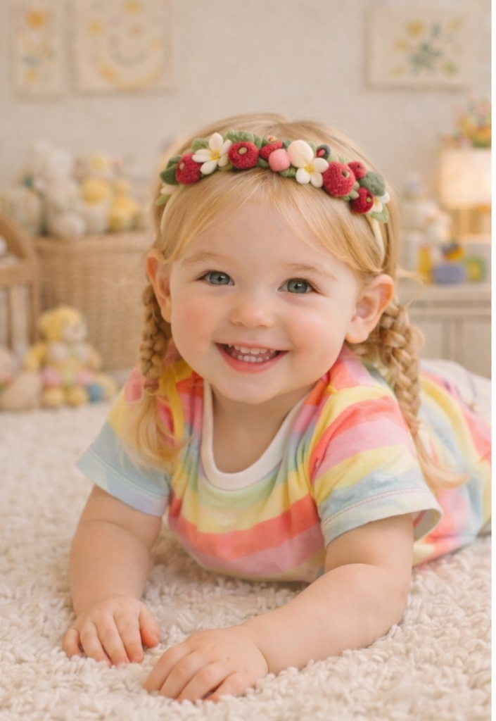 Red Berry & Daisy Infant Headbands – Customizable OEM Baby Accessories for Stores
