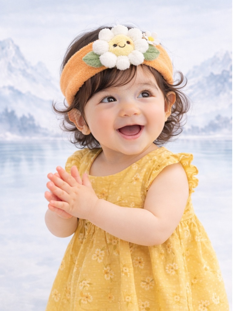 Boutique Orange Daisy Baby Headband Plush Floral Doll Headband for Infant Gift Sets