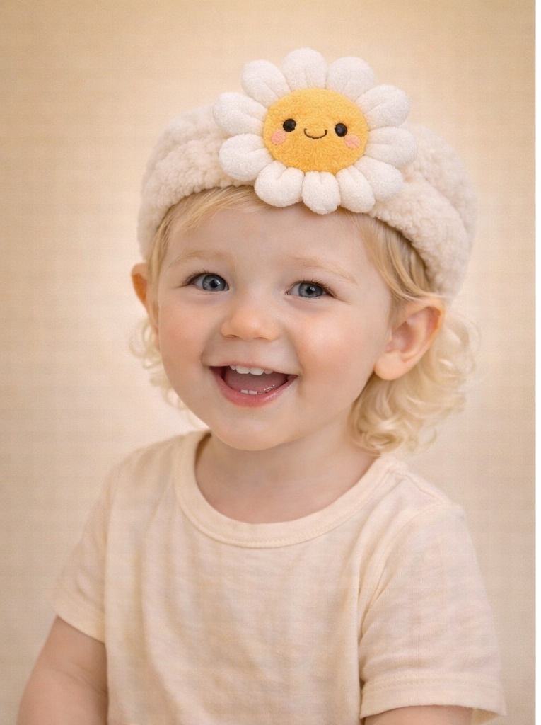 Faixa de cabelo para bebê com margarida – delicada, fofa e confortável