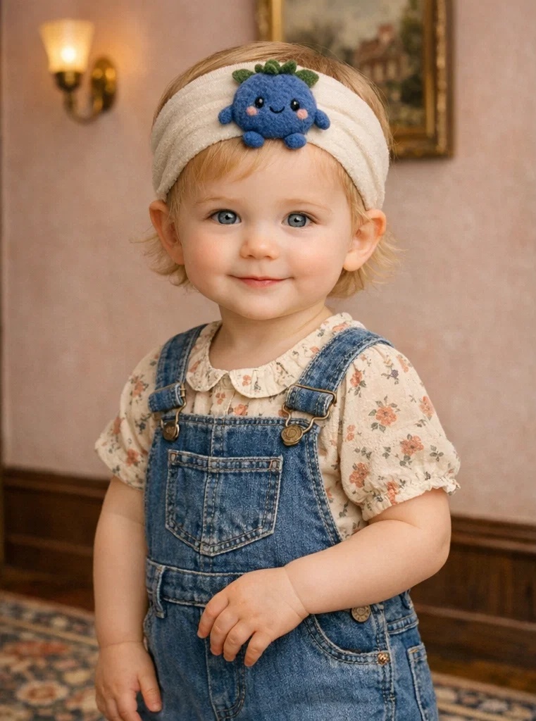 Soft Blue Fruit Baby Headband for Boutique Baby Accessories