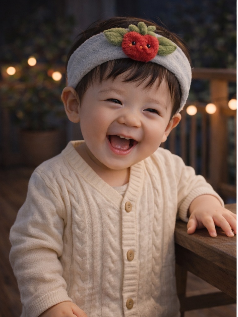 Wholesale Grey Strawberry Baby Headband Plush Fruit Doll Head Wrap for Boutique Baby Stores