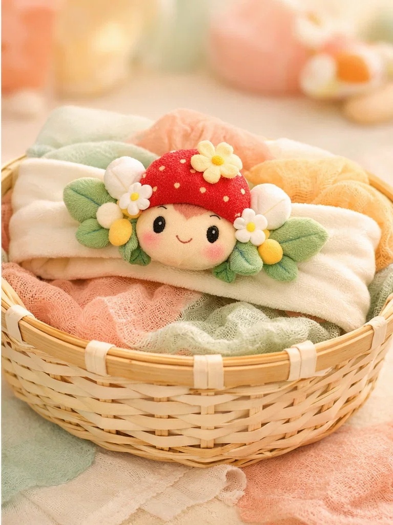 Baby-Stirnband mit Erdbeerpuppen-Design für den Großhandel – weiches Boutique-Accessoire für Private Label