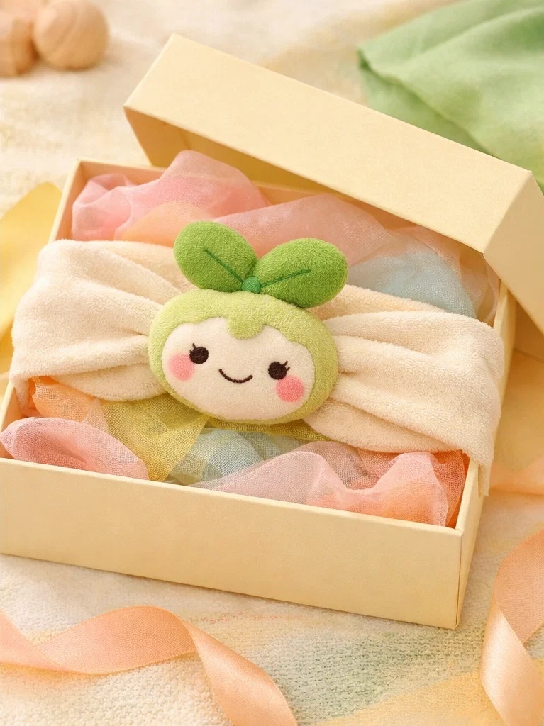 卸売向け ベビーぬいぐるみヘッドバンド 芽キャラクタードール付き – やわらかいブティック向けプライベートラベル対応