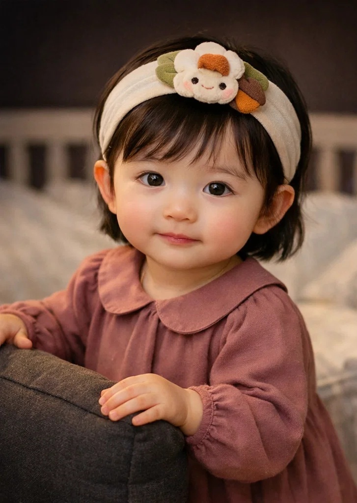 Diadema de bebé con muñeca linda para uso diario
