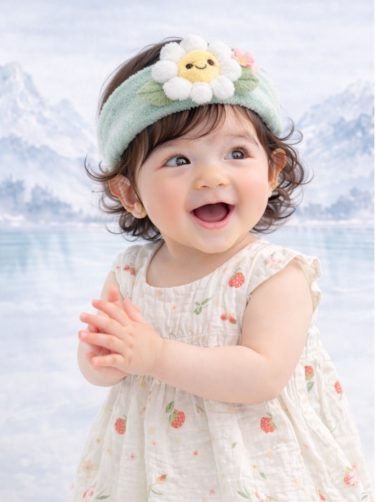 Boutique Mint White Daisy Baby Headband Plush Floral Doll Headband for Infant Gift Sets