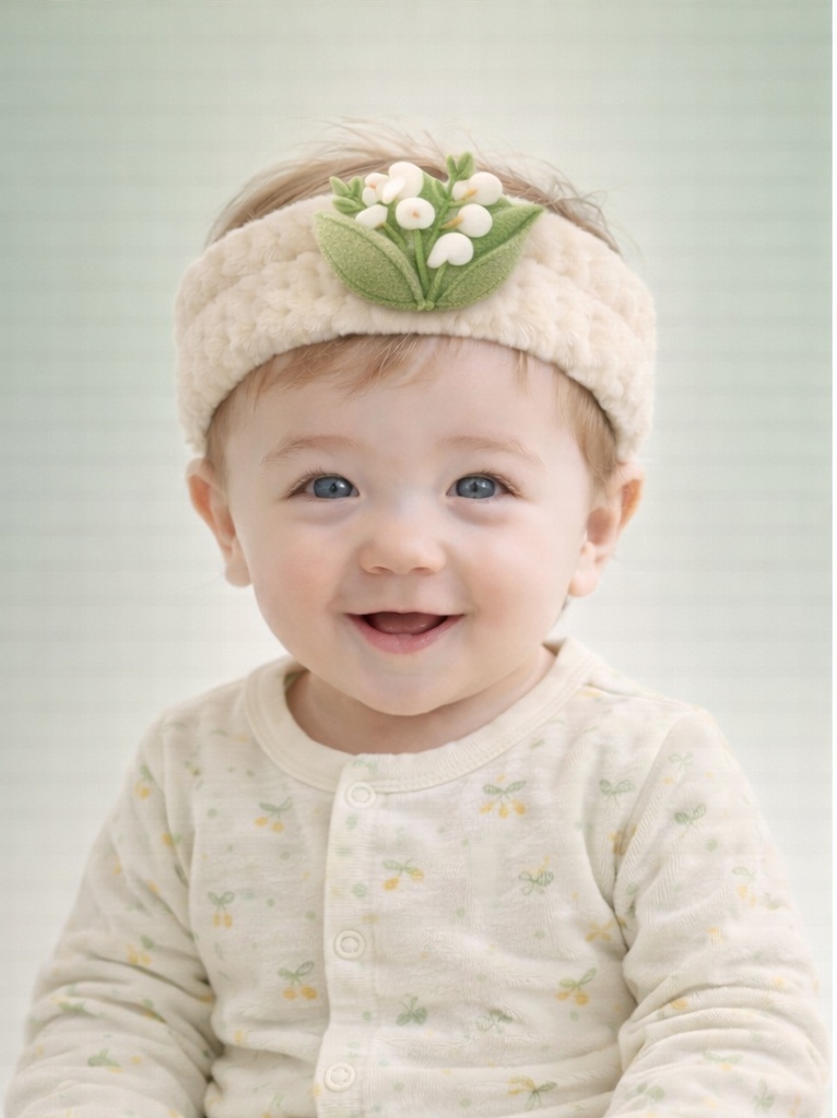 Bandeau bébé plante en pot – Design doux et nature qui fait craquer les parents