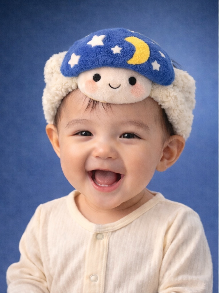 Faixa de Cabelo Bebê Cogumelo Estrelado – Estilo Lúdico e Premium para Varejo