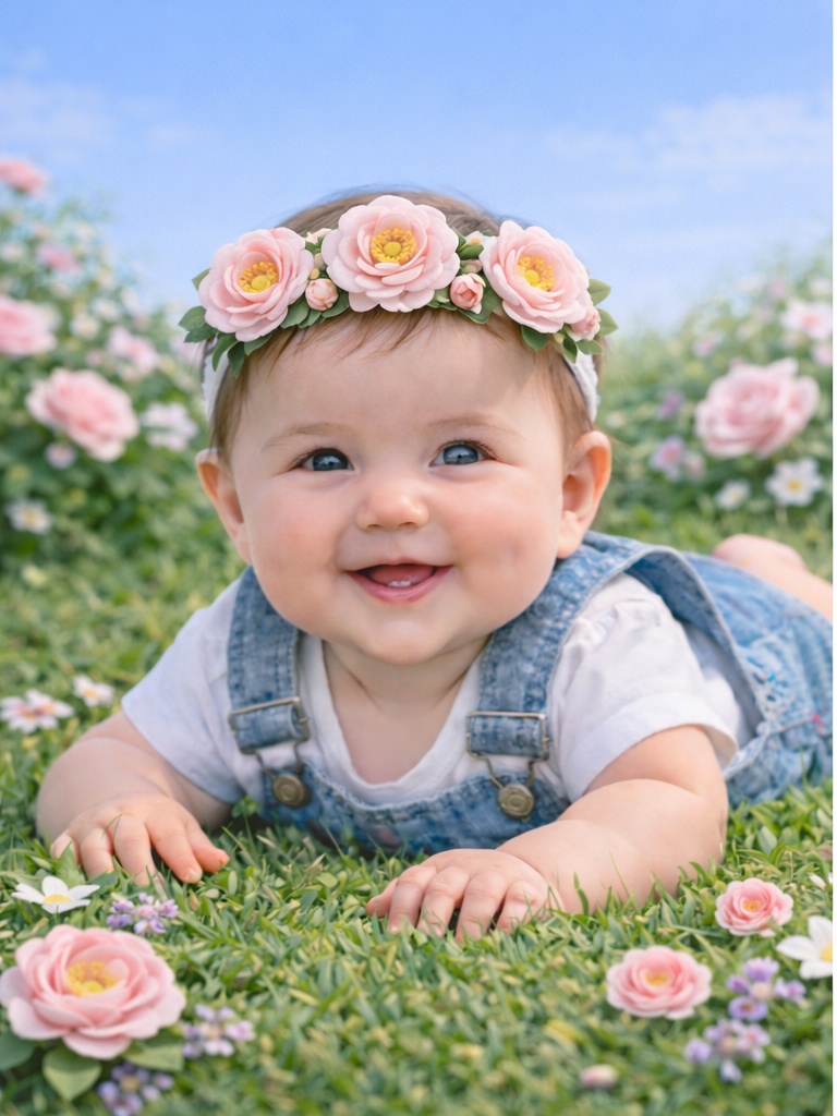 Camellia Flower Baby Headband – Elegant Plush Floral Hairband