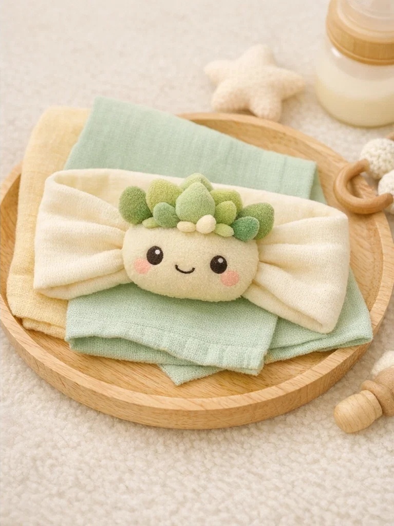 Bandeau bébé en peluche à poupée succulente pour grossiste – accessoire doux de boutique pour marque privée