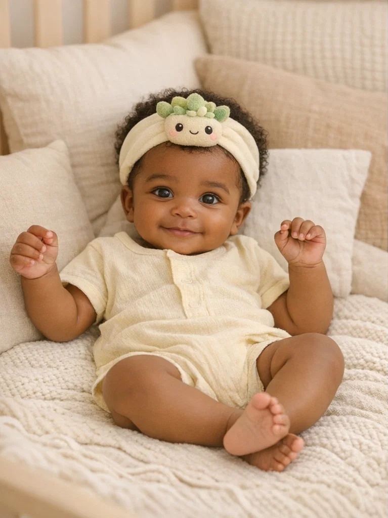 Bandeau bébé en peluche à poupée succulente pour grossiste – accessoire doux de boutique pour marque privée