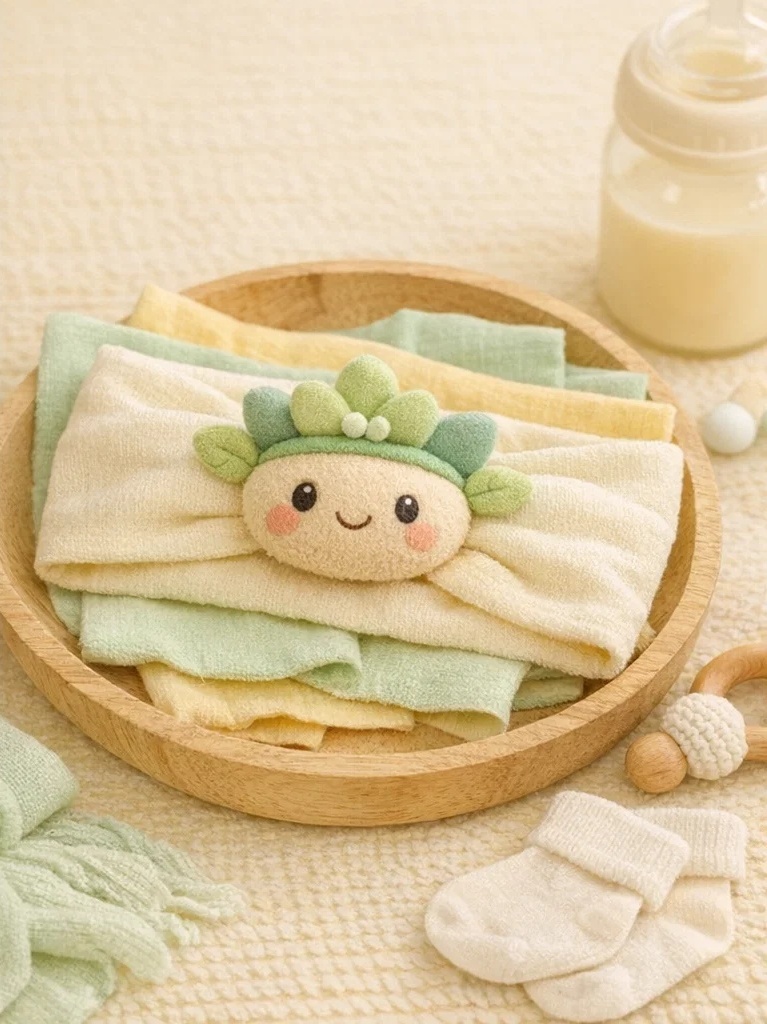 Baby-Stirnband mit weicher Sukkulentenpuppe für den Großhandel – boutique-taugliches Accessoire für Private Label
