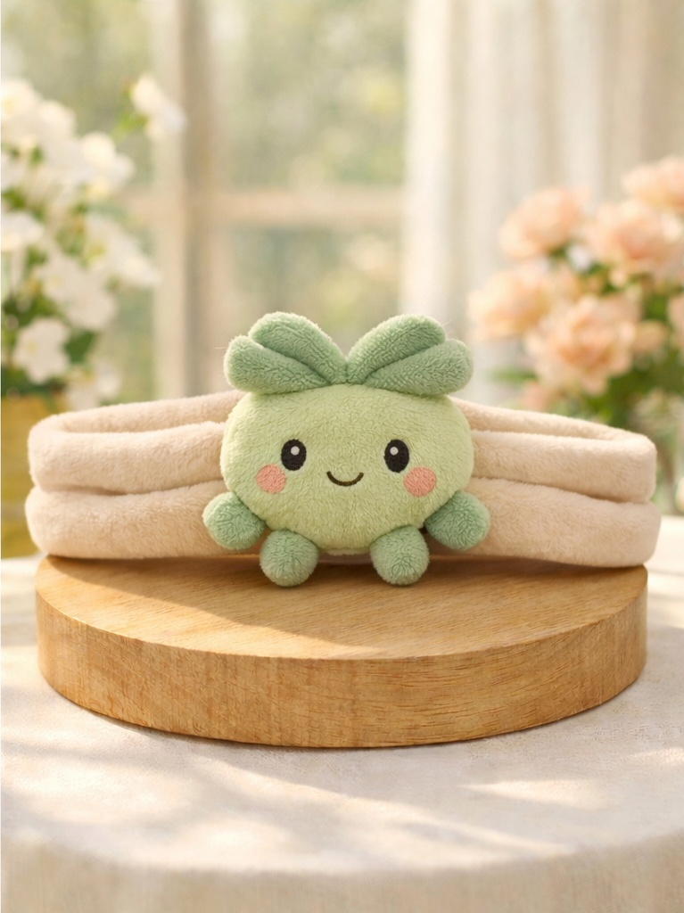 Bandeau bébé en peluche à motifs végétaux multiples