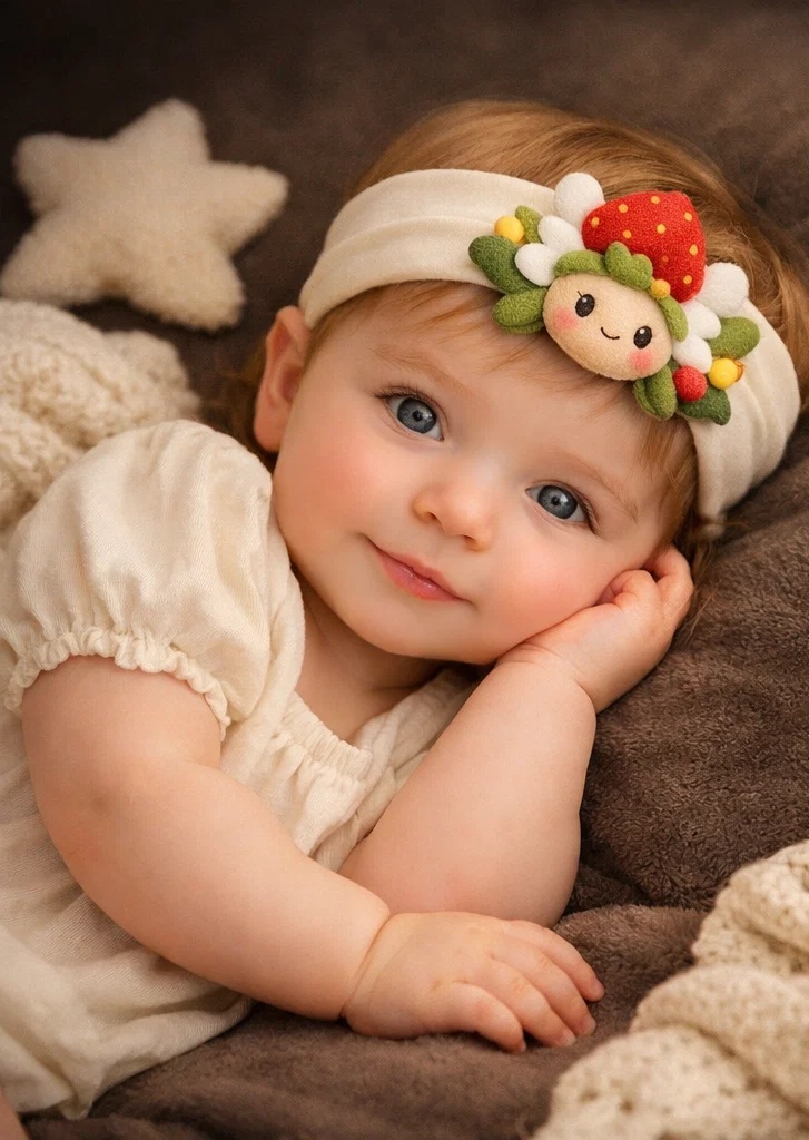 Diadema de bebé con muñeca linda para uso diario