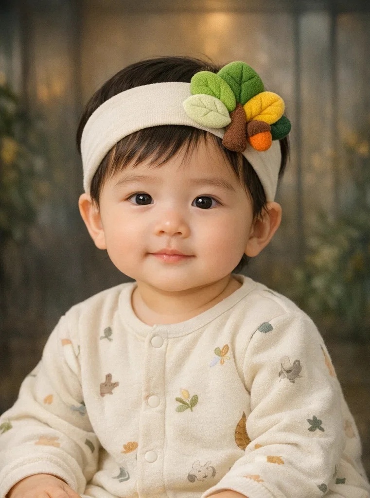 Bandeaux pour bébé avec motif de feuilles colorées