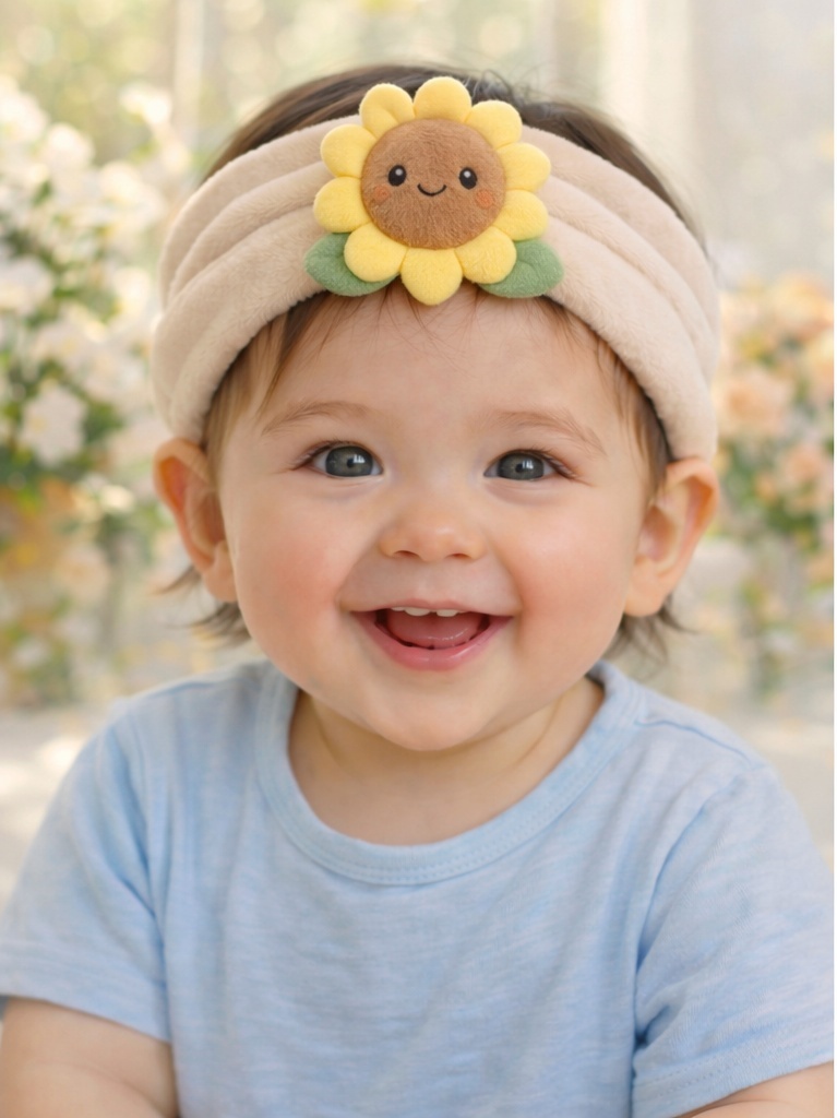 Diadema para bebé de peluche con múltiples diseños vegetales