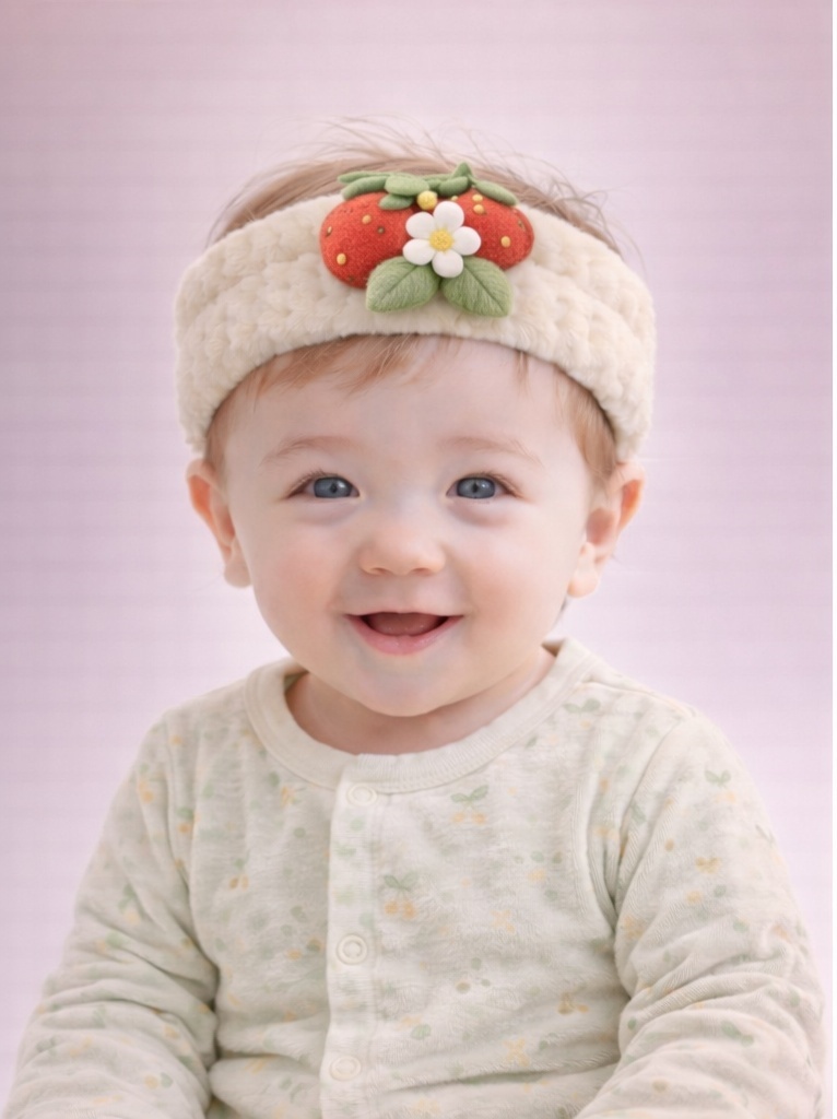 Faixa de Cabelo de Pelúcia para Bebê com Castanhas – Estilo Outonal para Lojas Criativas