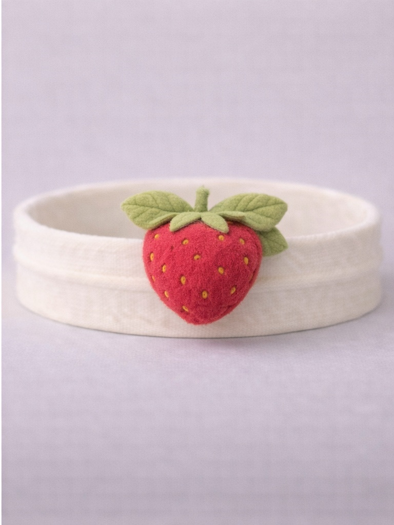Classic Strawberry Felt Headband – Timeless Cute Baby Accessory for Everyday Wear