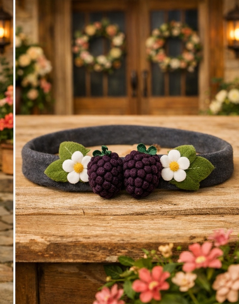 Blackberry & Blossom Baby Headbands – Handmade Wool Hairband for Newborn Gifts
