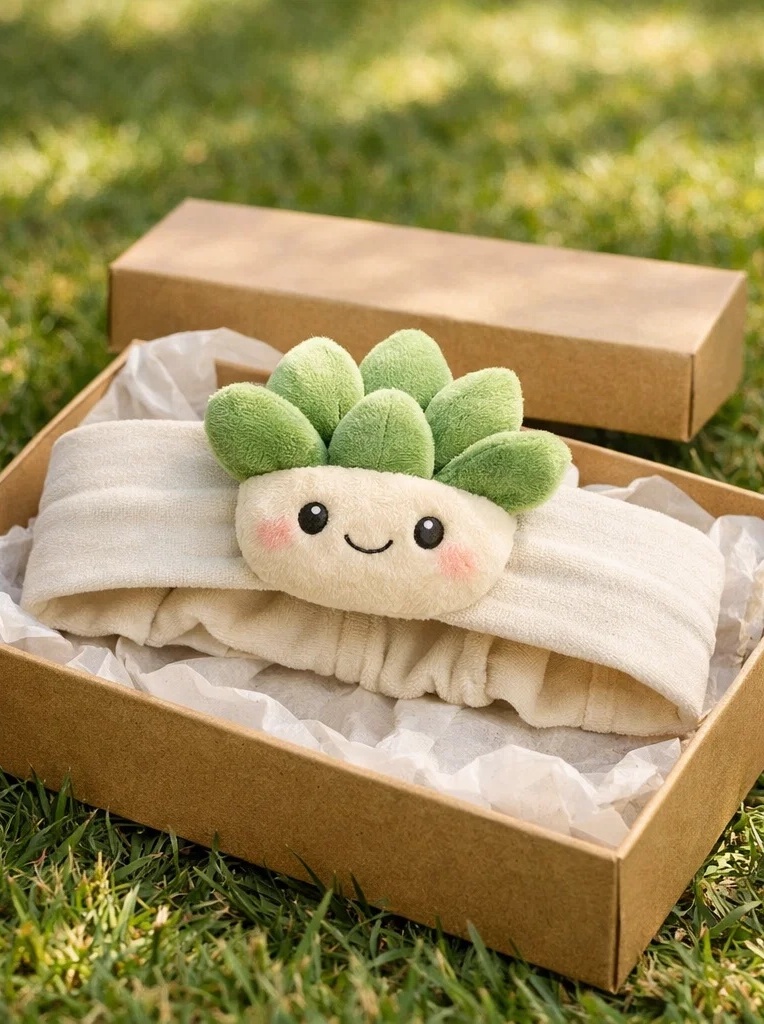 Cartoon Succulent Doll Baby Headband – Custom Plush Infant Hair Accessory for Brand Owners