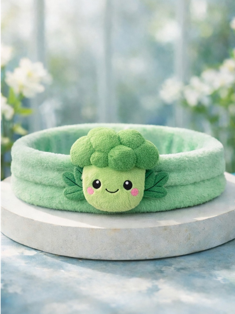 Bandeau pour bébé en peluche douce avec motif végétal