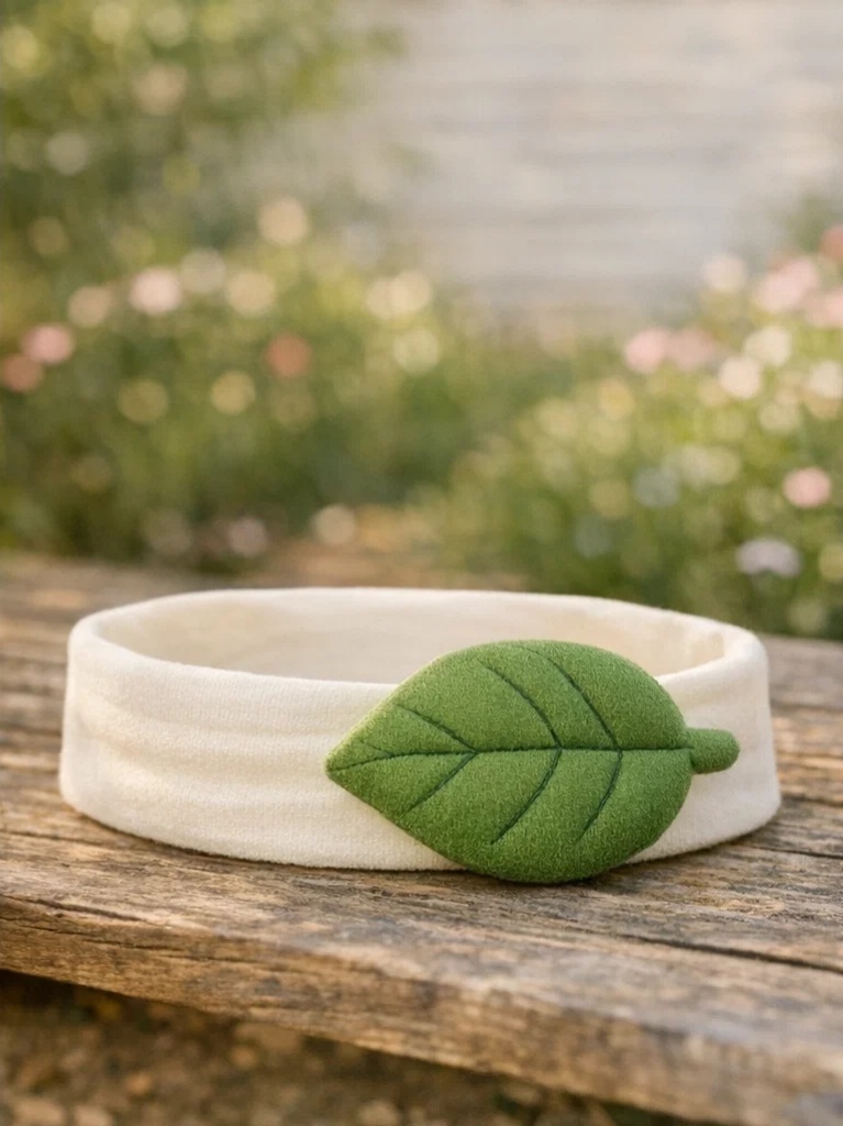 Minimalist Leaf Baby Headband – Soft Cotton Material, Unisex and Versatile