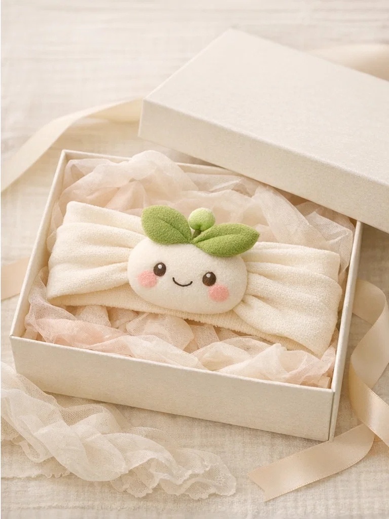 Faixa de cabelo para bebê com boneca broto em pelúcia para atacado – acessório suave para boutique com marca própria