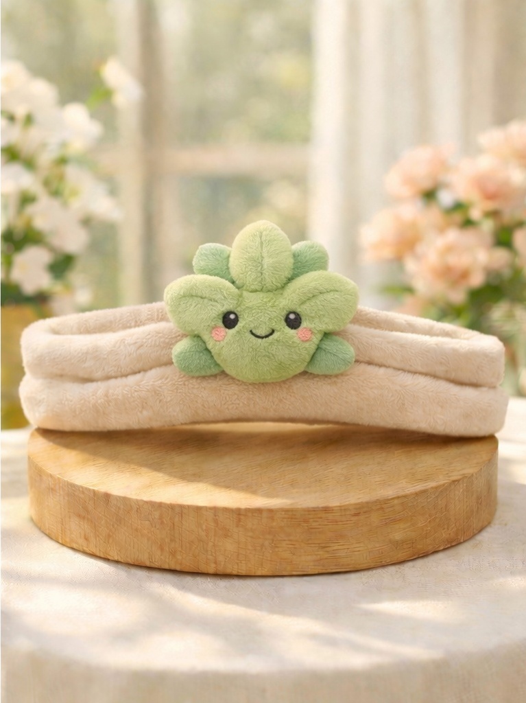 Baby-Stirnband aus Plüsch mit Pflanzen-Duo-Design