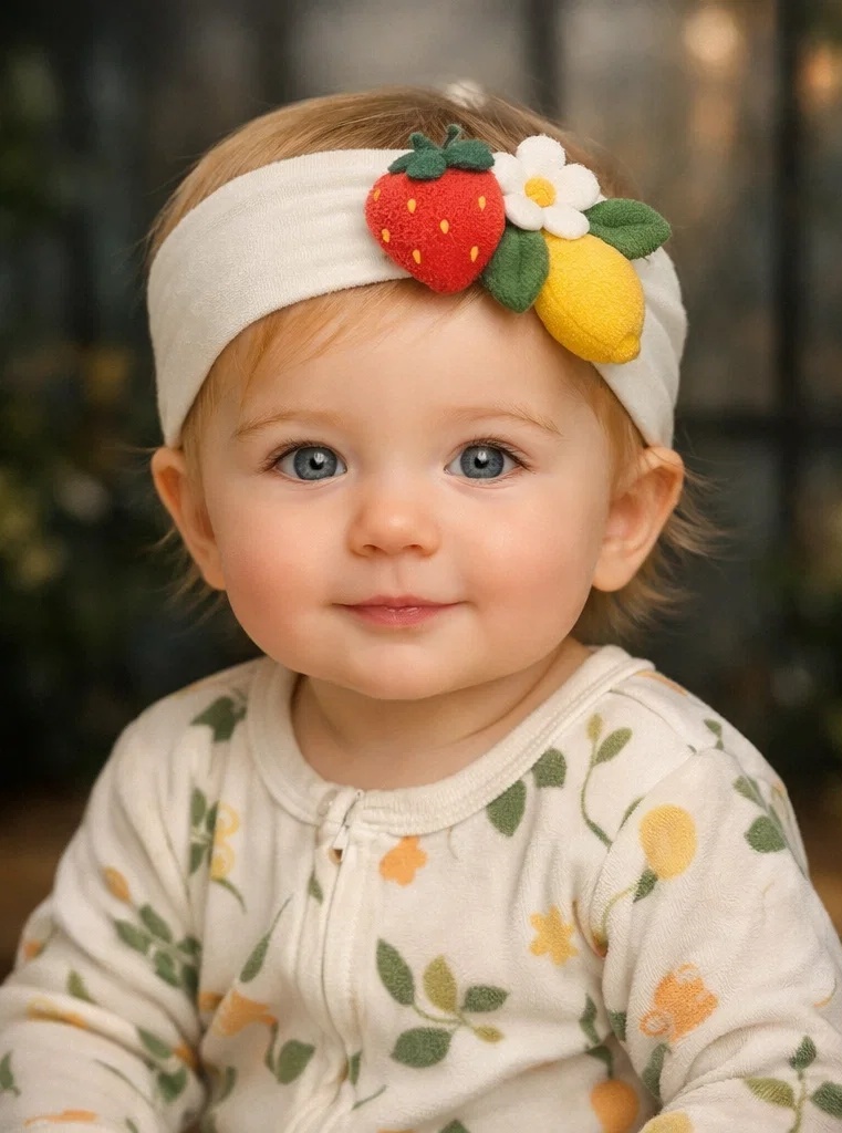 Bandeaux pour bébé avec motif de fruits colorés