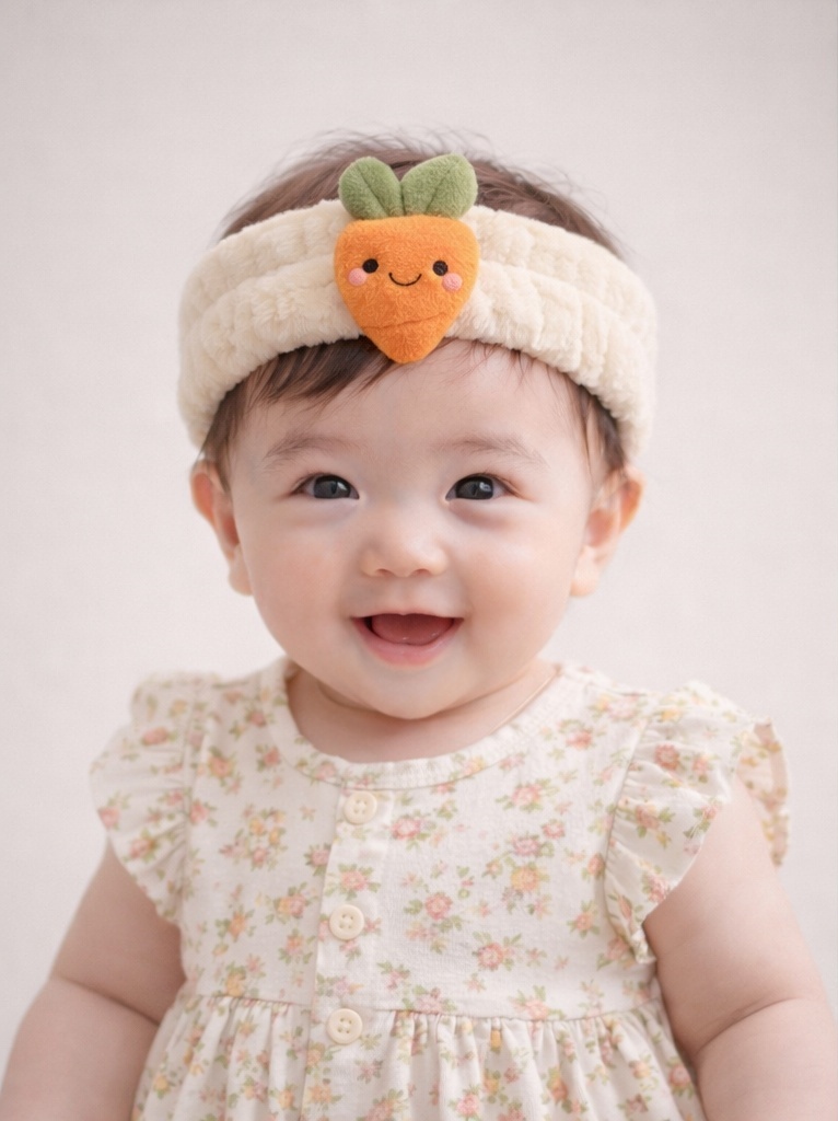 Bandeau pour bébé avec panier de carottes – Cadeau irrésistible pour les boutiques B2B
