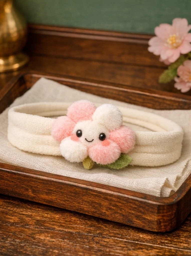 Faixa de cabelo para bebê com flor delicada bicolor – escolha certa para atacado e lojas infantis