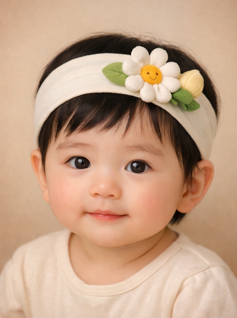 OEM Baby Doll Headband with Smiling Daisy – High Margin Wholesale for Boutique Brands