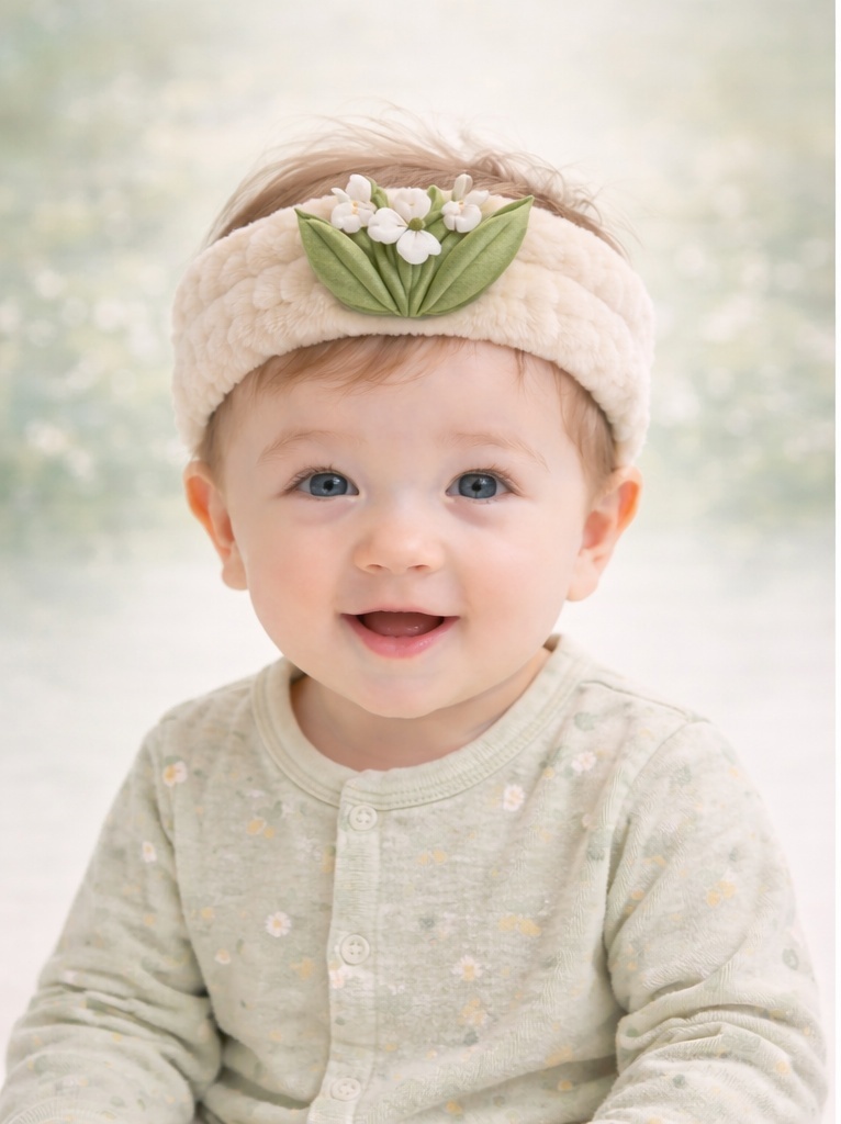 Baby-Stirnband mit lächelnder Karotte – Charmantes Design für Fachhändler