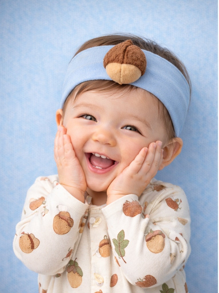 Faixa de cabelo de bebê com flor sorridente – Ideal para revendedores criativos