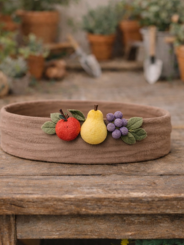 Fruit Garden Baby Headband – Apple Pear Grape Design Soft Cotton Hairband