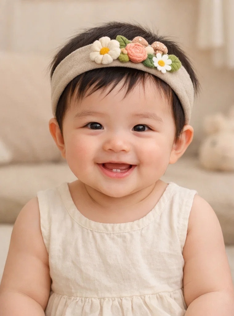 Minimalist Daisy Baby Headband – Simple and Elegant, Perfect for Newborns