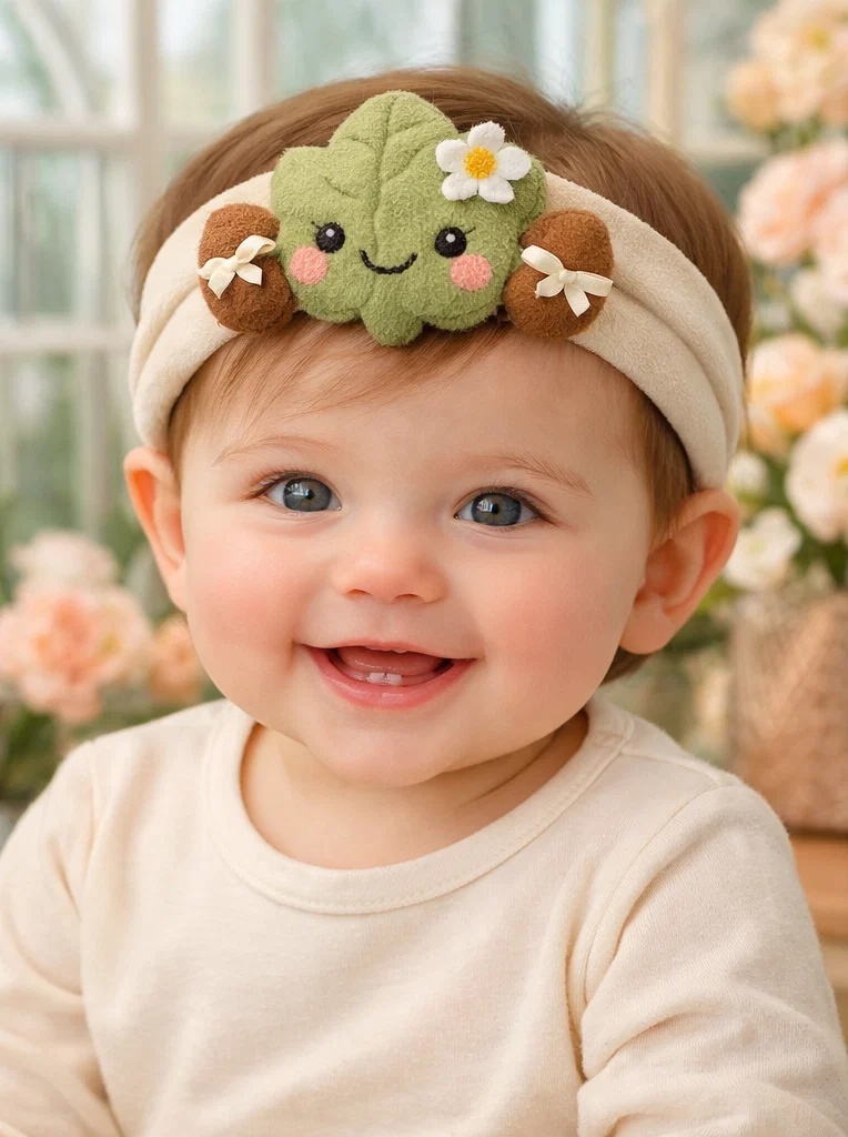 Luxury Gift Box Leaf Plush Baby Headband – Custom Infant Hairband for Boutique & Distributor