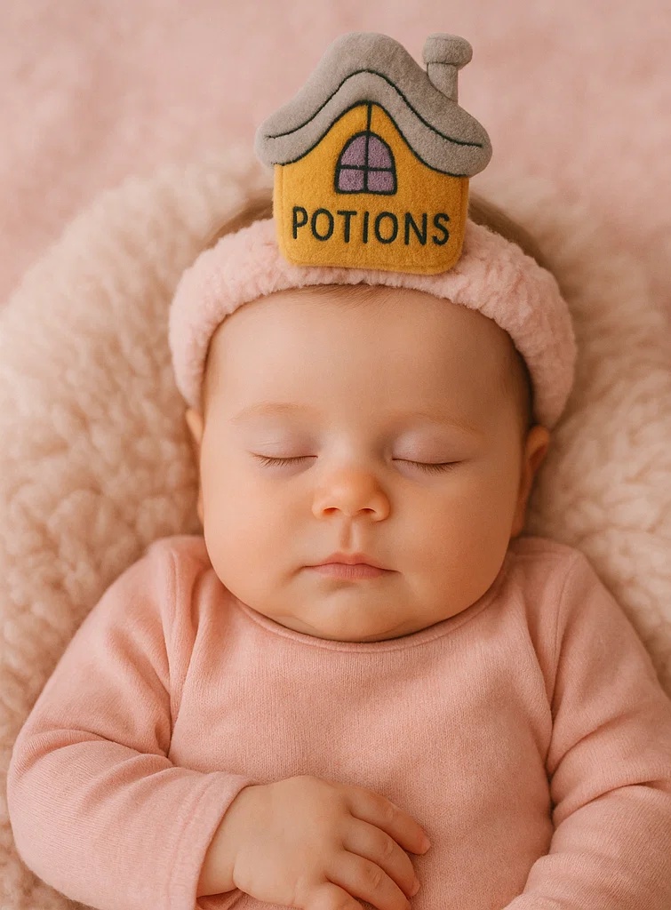 Plush Potion House Baby Headband – Cute Newborn Infant Cartoon Hair Accessory