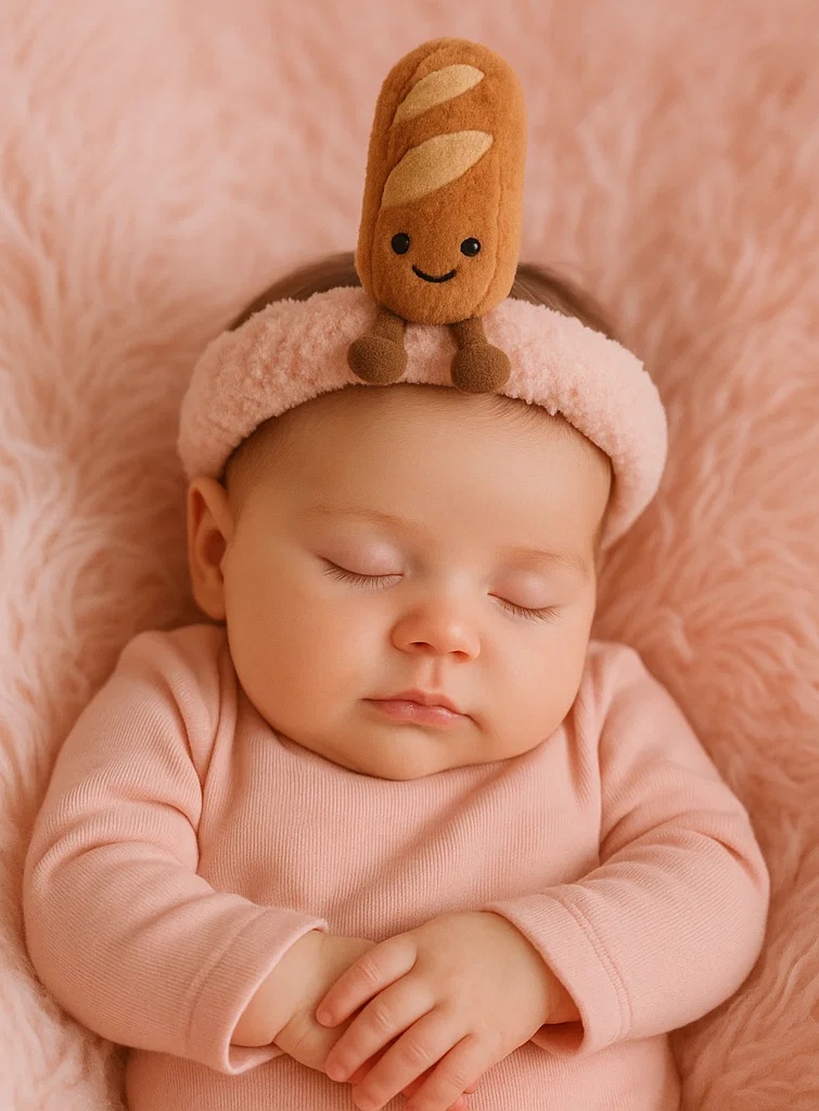 Plush Baguette Baby Headband – Cute Cartoon Newborn Infant Hair Accessory