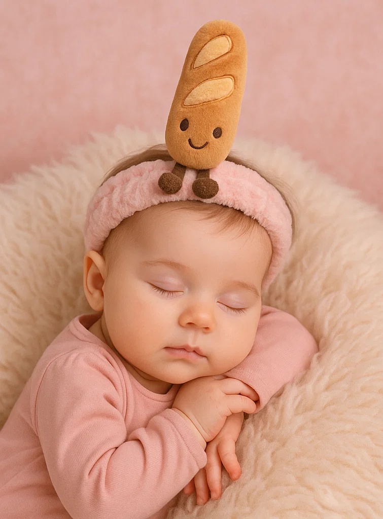 Bandeau pour bébé baguette en peluche – Accessoire cheveux mignon pour nouveau-né dessin animé