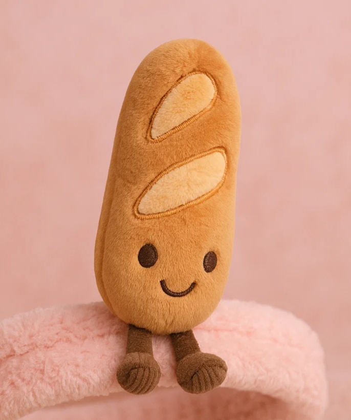 Bandeau pour bébé baguette en peluche – Accessoire cheveux mignon pour nouveau-né dessin animé