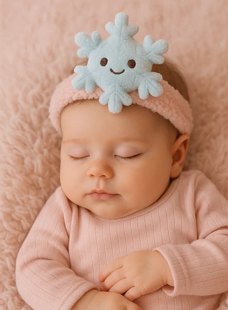 Plush Snowflake Baby Headband – Cute Cartoon Newborn Infant Hair Accessory