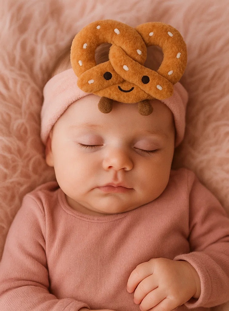 Plüsch Brezel Baby Haarband – Süßes Cartoon Neugeborenen Haaraccessoire