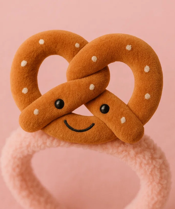 Plush Pretzel Baby Headband – Cute Cartoon Newborn Infant Hair Accessory